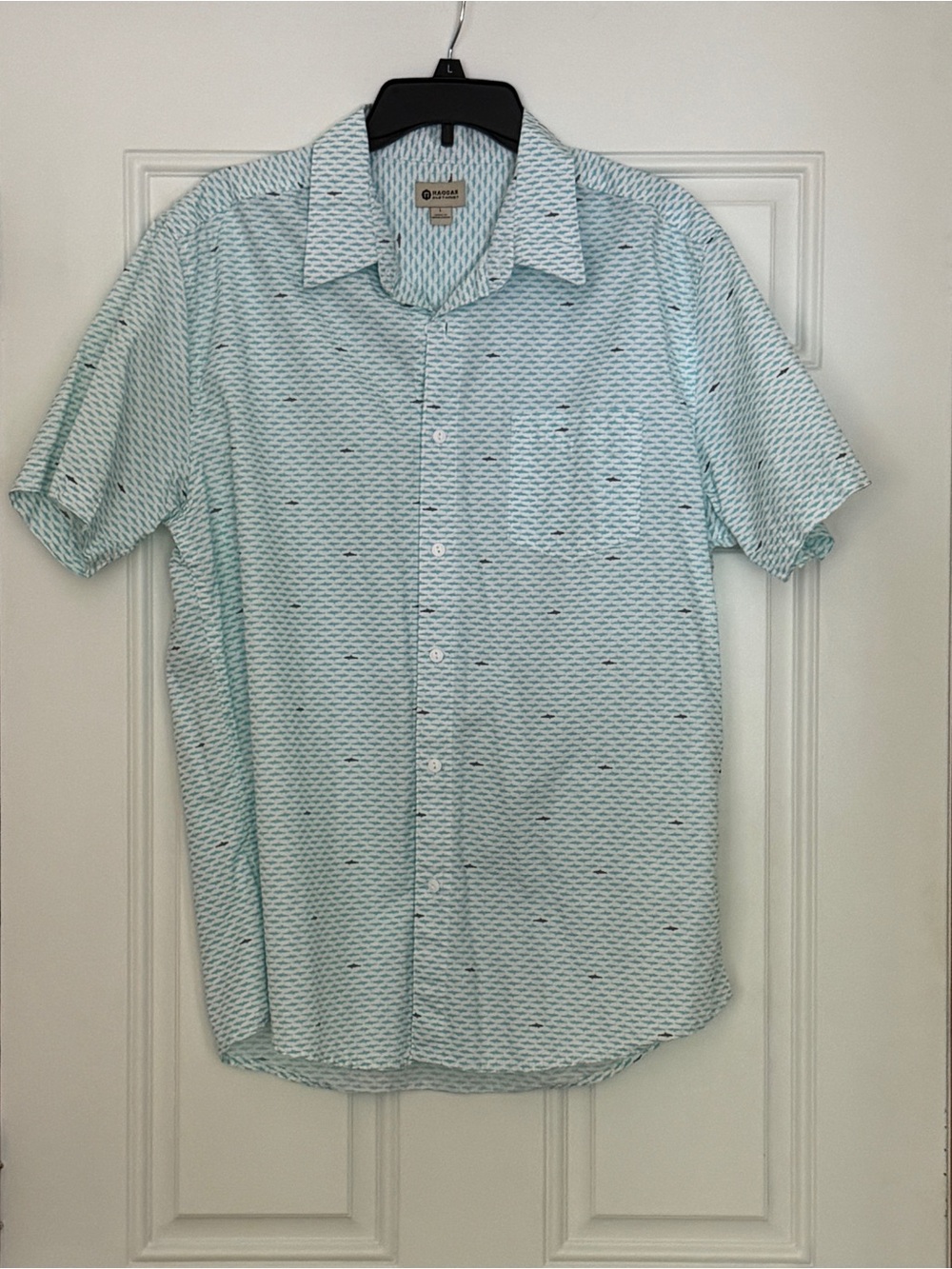 Haggar Mint Green Lightweight Short-Sleeve Button-Down Shirt